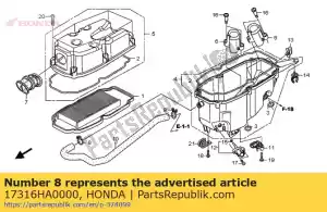 honda 17316HA0000 clip, breather tube - Bottom side