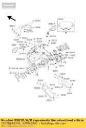 Ici, vous pouvez commander le capot, upp, noir auprès de Kawasaki , avec le numéro de pièce 550281453B5: