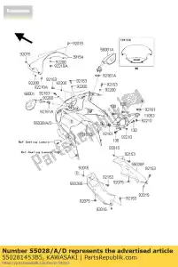 Kawasaki 550281453B5 capota, para cima, preto - Lado inferior