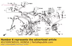 Tutaj możesz zamówić clamper, fr. Przewód hamulcowy od Honda , z numerem części 45155MCWD10: