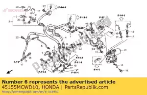 Honda 45155MCWD10 clamper, fr. brake hose - Bottom side