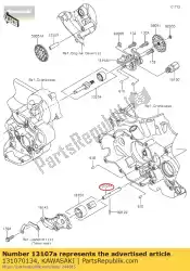 Here you can order the shaft,oil pump,scavenge kx450d from Kawasaki, with part number 131070134: