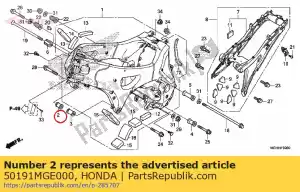 Honda 50191MGE000 col a, r. suspension de moteur - La partie au fond