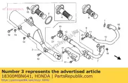Aquí puede pedir conjunto silenciador de Honda , con el número de pieza 18300MBN641: