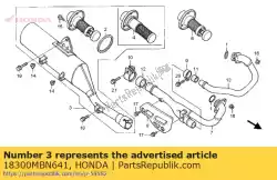 Ici, vous pouvez commander le assy silencieux. Auprès de Honda , avec le numéro de pièce 18300MBN641: