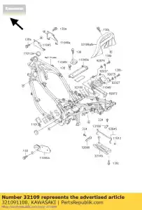 kawasaki 321091108 uchwyt-ramka zx900-a1 - Dół