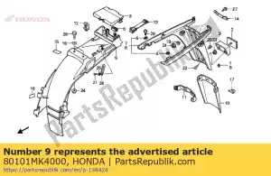 Honda 80101MK4000 guardabarros, b trasero - Lado inferior
