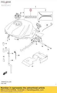 Suzuki 6811147C10YD8 emblema - Lado inferior