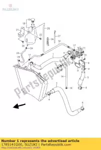 suzuki 1785141G00 manguera, entrada rdtr - Lado inferior