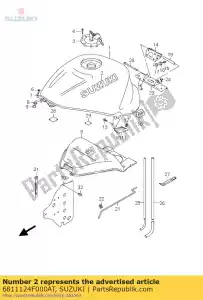 suzuki 6811124F000AT emblemat, zbiornik paliwa - Dół