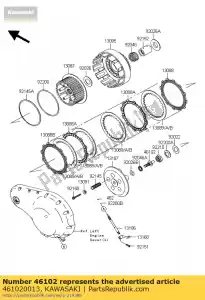 kawasaki 461020013 rod,clutch release vn2000-a1h - Bottom side