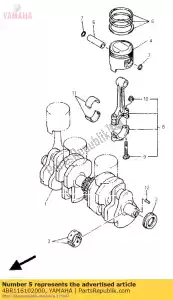 yamaha 4BR116102000 conjunto de anel de pistão (0,50 mm o / s) - Lado inferior