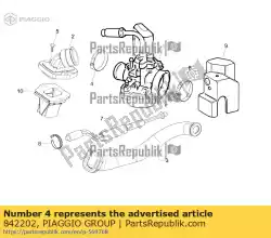 Here you can order the hose clamp from Piaggio Group, with part number 842202: