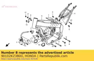 Honda 90102KZ3B00 boulon, spécial 8 mm - La partie au fond