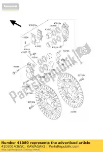 Kawasaki 4108014365C disco, fr, cinza + prata - Lado inferior