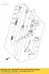 Suzuki 5115629420 circlip,fork oi - Bottom side