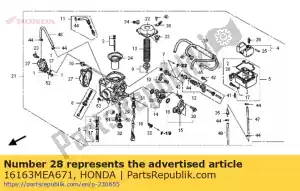 Honda 16163MEA671 gasket, float chamber - Bottom side