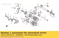 24211HP1670, Honda, garfo, r. câmbio de marchas honda trx 450 2004 2005, Novo