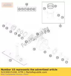 Ici, vous pouvez commander le kit de réparation con. Rod 200'07 auprès de KTM , avec le numéro de pièce 52330015100: