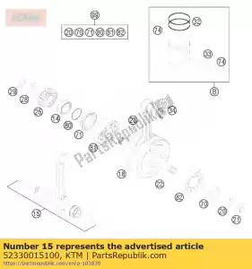 ktm 52330015100 kit de réparation con.rod 200'07 - La partie au fond