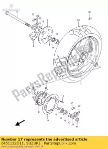 suzuki 6451122D11 roda dentada, rr. - Lado inferior