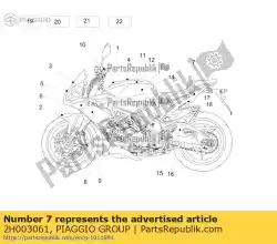 Tutaj możesz zamówić naklejka na praw? I lew? Tyln? Owiewk? ? 1100 rr? Od Piaggio Group , z numerem części 2H003061: