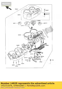 kawasaki 140251878 tampa, caixa do medidor, lwr zx900-a1 - Lado inferior