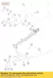 Ici, vous pouvez commander le béquille latérale l = 308 mm auprès de KTM , avec le numéro de pièce 6030302300030: