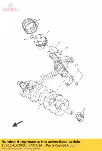 yamaha 13S114163000 plane bearing, crankshaft 1 - Bottom side