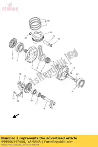 yamaha 999990347900 manivela 1 - Lado inferior