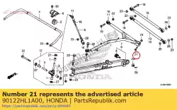 Aqui você pode pedir o parafuso, flange, 12x70 em Honda , com o número da peça 90122HL1A00: