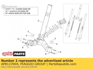 aprilia AP8123904 basis met kop - Onderkant