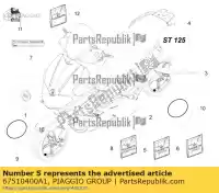 67510400A1, Piaggio Group, kit etichette veicolo 