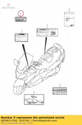 label van Suzuki, met onderdeel nummer 6838614J00, bestel je hier online:
