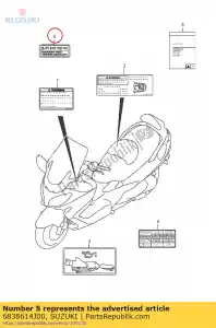 suzuki 6838614J00 label - Onderkant