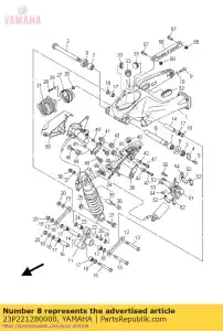 yamaha 23P221280000 couvercle, poussée 1 - La partie au fond