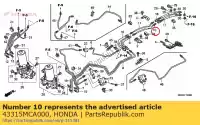 43315MCA000, Honda, tubería principal c, rr. freno honda gl goldwing a  bagger f6 b gold wing deluxe abs 8a gl1800a gl1800 airbag gl1800b 1800 , Nuevo