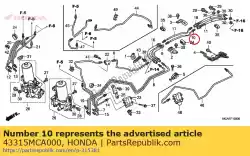 Qui puoi ordinare tubo principale c, rr. Freno da Honda , con numero parte 43315MCA000:
