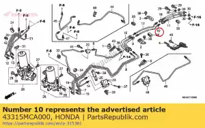 Honda 43315MCA000 hoofdleiding c, rr. rem - Onderkant