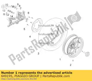 Piaggio Group 649195 roda traseira - Lado inferior