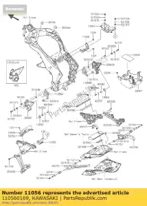 Kawasaki 110560169 bracket,regulator - Bottom side