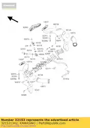 Here you can order the pipe from Kawasaki, with part number 321531342: