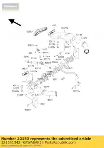 Kawasaki 321531342 pipe - Bottom side