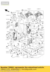 Ici, vous pouvez commander le radiateur-assy, ?? Lh klx250-d1 auprès de Kawasaki , avec le numéro de pièce 390611193: