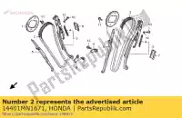 14401MN1671, Honda, chain, cam (borg warner) (118l) honda fmx nt ntv nx vt xbr xl xr xrv 500 600 650 750 1988 1989 1990 1991 1992 1993 1994 1995 1996 1997 1998 1999 2000 2001 2005 2006 2007, Nuovo