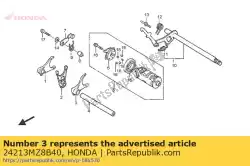 Here you can order the fork,l gear shift from Honda, with part number 24213MZ8B40: