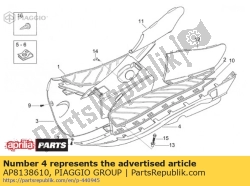 Aprilia AP8138610, Lateral subpl izquierda az.z, OEM: Aprilia AP8138610