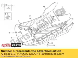 Piaggio Group AP8138610 left side panel s.blue - Upper side