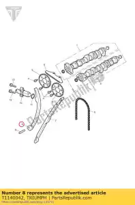 triumph T1140042 blade, tensioner, camchain - Bottom side