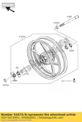 wheel-assy, ?? Fr, f. Black van Kawasaki, met onderdeel nummer 410730724R2, bestel je hier online: